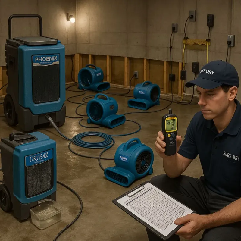 Structural Drying and Dehumidification process in Clark County, WI